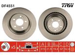 Trw DF4551 - Disco Freno Oe A220423031264 Per Classe S (W220), Classe S (C215)
