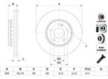 Bosch 0 986 479 G41 - Oe A 000 421 25 12 Disco Freno Per Classe C (W205), Classe C (A205), Classe C (C205), Classe C (S205), Classe E (W213), Classe E (A238), Classe E (C238), Classe E (S213)