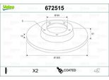 Valeo 672515 - Oe 42510 Sww G01 Disco Freno, Asse Posteriore Per CR-V Iv (Rm), CR-V Iii (Re), CR-V Ii (Rd)