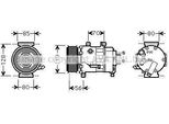Prasco CNAK256 - Compressore Aria Condizionata Oe 6453RV Per C4 (La), C4 G-Picasso I (Ua), C4 I (Lc), C4 Picasso I (Ud), 307, 307 Cc (3B), 307 Sw (3H), 308 I, 308 Sw I