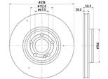 Hella 8DD 355 133-051 - Oe 2474210712 Disco Freno Per Classe A (W177), Classe B (W247), Cla (C118), Cla (X117), Gla (H247), Glb (X247)