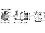 Prasco FDAK417 - Compressore Aria Condizionata Oe 6453SR Per Jumper, Ducato, Transit, Transit Tourneo, Boxer