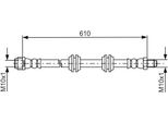 Bosch 1 987 481 744 - Oe A 164 420 02 48 Bremsschlauch FüR M-Klasse (W164), Gl-Klasse (X164)