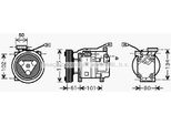 Prasco MZAK207 - Compressore Aria Condizionata Oe BP4K61450D Per 3 (Bk)