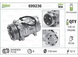 Valeo 699236 - Oe 6453 Fe Klimakompressor FüR C5 I (Dc), C5 I (De), Berlingo, Xsara, Jumper, Jumpy (U6U), Jumpy (B), Ducato, Scudo, 206 (2A/C), 206 Sw (2E/K), 206 Van, 306, Expert (222), Expert (223), Partner (5, G), 406, 605 (6B), 607 (9D, 9U), 806 (221), Boxer, Expert (224)