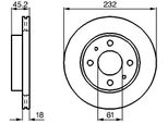 Bosch 0 986 478 650 - Disco Freno Oe D0206 0M602 Per Almera I (N15)