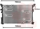 Van Wezel 30002653 Radiatore Radiatore Acqua Radiatore Motore Adatto Per MERCEDES-BENZ Classe B (W246, W242) Classe A (W176) Cla Coupé (C117) Gla (X156)