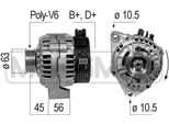 Era 210216A - Alternatore Oe 5705 L5 Per Jumpy (B), Saxo, Xsara, Zx (N2), Berlingo, Jumpy (U6U), Scudo, 106 Ii, 306, 806 (221), Expert (224), Expert (222), Expert (223), Partner (5, G)
