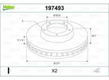 Valeo 197493 - Oe 1704765 Disco Freno, Asse Posteriore Per Focus Iii