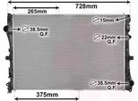 Van Wezel 30012702 - Oe 099 500 7303 Radiatore, Raffreddamento Motore Per Classe C (W205), Classe C (A205), Classe C (C205), Classe C (S205), Classe E (W213), Classe E (S213), Classe E (A238), Classe E (C238), Glc (X253), Glc (C253)