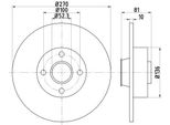 Hella 8DD 355 123-271 - Oe 432004943R Disco Freno Per Grand Scenic Ii (Jm), Megane Ii, Scenic Ii