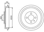 Bosch 0 986 477 194 - Tamburo Del Freno Oe 6K9 609 617 Per Inca (6K), Caddy Ii (9K)