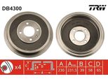 Trw DB4300 - Tamburo Freno Oe 6K9 609 617 Per Inca (6K), Caddy Ii (9K)