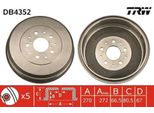 Trw DB4352 - Oe 42431 26081 Tamburo Del Freno Per Hilux