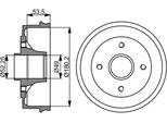 Bosch 0 986 477 061 - Oe 60 01 548 126 Tamburo Del Freno Per Logan, Sandero, Logan I, Logan Ii, Sandero I (Bs)