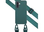Samsung Galaxy A17/Samsung Galaxy A17 Custodia - Silicone - Selencia Custodia Morbida/Custodia Con Cinturino/Cover Posteriore - Verde Scuro
