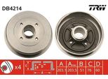 Trw DB4214 - Oe 77 00 839 322 Tamburo Del Freno Per Logan, Clio Ii, Logan I, Megane I, Megane Scenic, Thalia I (Lb), Thalia Ii (Lu), Twingo I (C06), Twingo I (S06)