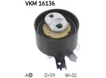 Skf Vkm 16136 Rullo Tenditore, Cinghia Dentata Oe 130705625R Compatibile Con Dokker, Duster, Lodgy, Logan, Sandero, Classe A, Classe B, Citan, Cla, Classe Gla, Juke, Micra, Note, NV200, Pulsar, Qashqai, Captur, Clio, Scenic, Kadjar, Kangoo, Megane, Talisman, Thalia