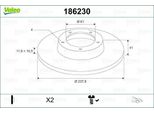 Valeo 186230 - Oe 6001547684 Disco Freno, Asse Anteriore Per Logan, Sandero, Megane I, Twingo I (C06), Rapid, Thalia I (Lb), Thalia Ii (Lu), Clio I, Clio Ii, Twingo I (S06)