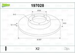 Valeo 197028 - Oe 51806099 Disco Freno, Asse Anteriore Per Punto, Corsa D (S07)