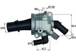 Mahle Ti 164 88 - Termostato Acqua Di Raffreddamento Oe 55180041 Per 500 (312), Doblo, Idea, Palio, Panda, Punto, Siena, Ka (RU8)