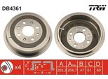 Trw DB4361 - Tamburo Freno Oe 55704050 Per Punto, Adam, Corsa D (S07)
