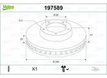 Valeo 197589 - Oe 6000619994 Disco Freno, Asse Anteriore Per Talento, Vivaro (X82), Vivaro B (X82), Trafic Iii (Jg), Trafic Iii (Fg), Trafic Iii (Eg)