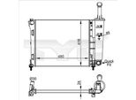 Tyc 709-0022-R - Radiatore Oe 51787115, Raffreddamento Motore Per Panda, 500 (312), Ka (RU8)