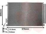 Van Wezel 17005347 - Oe 51786211 Condensatore Aria Condizionata Con Essiccatore Per Panda, 500 (312), Ka (RU8)