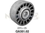 Snr GA351.02 - Puleggia Tenditore Oe 1032000570, Cinghia A V Per Cabriolet (A124), Classe C (W202), Classe C (S202), Clk (C208), Clk (A208), Classe E (W124), Classe E (A124), Classe E (C124), Classe E (S124), Classe G (W463), Classe S (W140), Sl (R129), Slk (R170)