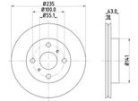 Hella 8DD 355 107-281 - Oe 435120D010 Disco Freno Per Yaris (P1)