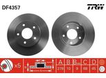 Trw DF4357 - Disco Freno Oe 43206 4U102 Per Almera Tino (V10), Primera (P12), Primera (P11)