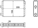 Mahle Ah 60 000S - Oe 46722950 Scambiatore Di Calore, Riscaldatore Per Doblo, Idea, Punto