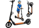 Monopattino Malplay Per Bambini A Partire Dai 6 Anni Monopattino Per Bambini Con Portabottiglie Nero/Arancione Grande Fino A 100 Kg