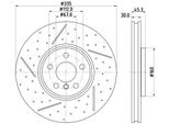 Hella 8DD 355 133-091 - Disco Freno Oe 34106864133 Per F55, F56, F57, F54