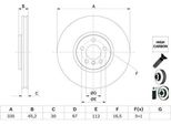 Bosch 0 986 479 H10 - Oe 34 10 6 881 045 Disco Freno Per F56, F57, F54
