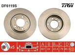 Trw DF6119S - Disco Freno Oe 9 804 829 Per R61, R60