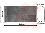 Van Wezel 06005414 - Oe 6453 9228 607 Condensatore Aria Condizionata Con Essiccatore Per R59, R61, R58, R60, R55, R57, R56