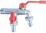 Inf Rubinetto A Doppia Testa In Ottone Rosso Con Ugello