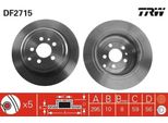 Trw DF2715 - Disco Freno Oe 4246 J6 Per Ulysse, 806 (221), 806 Van (Af)