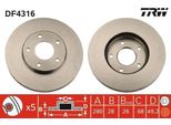 Trw DF4316 - Disco Freno Oe 40206 4U101 Per Almera Tino (V10), Maxima Qx V (A33), Primera (P12), Primera (P11), X-Trail (T30), X-Trail (T31)