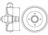 Bosch 0 986 477 197 - Oe 43206 AX650 Tamburo Freno Con Cuscinetto Ruota Per Micra Iii (K12), Note (E11, NE11)