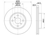 Hella 8DD 355 113-581 - Oe 435120D090 Disco Freno Per Yaris (P13), Yaris (P9)