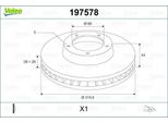 Valeo 197578 - Oe 40206 ET01A Disco Freno, Asse Anteriore Per Juke (F15), Qashqai +2 I (J10), Koleos I (Hy)