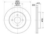Hella 8DD 355 112-961 - Oe 402062N301 Disco Freno Per Almera I (N15)
