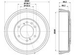 Hella 8DT 355 302-621 - Oe 432060W710 Tamburo Del Freno Per Pathfinder Ii (R50), Pick-Up (D21), Pick-Up (D22)