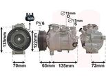Van Wezel 3001K705 - Compressore Aria Condizionata Oe 42301711 Per Classe A (W176), Classe B (W246), Cla (C117), Cla (X117)