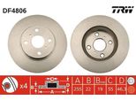 Trw DF4806 - Disco Freno Oe 43512 0D090 Per Yaris (P13), Yaris (P9)