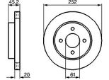 Bosch 0 986 479 238 - Disco Freno Oe 40206 2N301 Per Almera I (N15)
