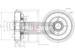 Maxgear 19-2316 - Tamburo Freno Oe 1151001 Con Mozzo Ruota Per Fiesta V, Fusion, 2 (Dy)